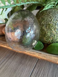 NEW Pottery Barn Recycled Hammered Holiday Glass Spring Easter Egg NWT - Imagen 1 de 6