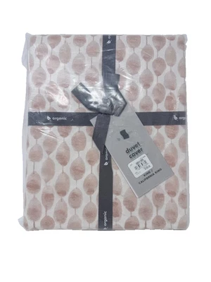 West Elm Percale штампованные точки король / Cal пододеяльник чехол новый розетка розовый Рекомендуемая розничная цена производителя $159 - Изображение 1 из 3