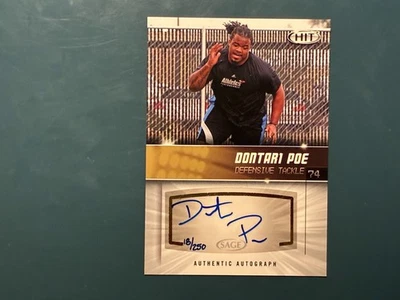 2012 SAGE Dontari Poe #A79 Rookie Auto Gold /250  - Image 1 of 2