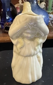 Vintage Belleek Ireland Creamer Pitcher Irish Girl Kneeling 7th Gold/Brown Mark - Picture 1 of 5