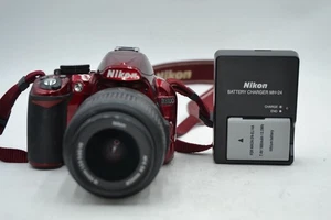 Nikon D D3100 14.2MP Digital SLR Camera - Red (Kit w/ AF-S DX VR 18-55mm Lens) - Picture 1 of 13