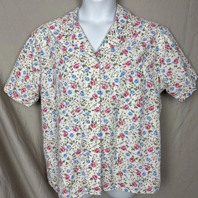Bobbie Brooks Woman 18W/20W Floral Button Up Spring Summer Shirt Plus Top - Image 1 of 4