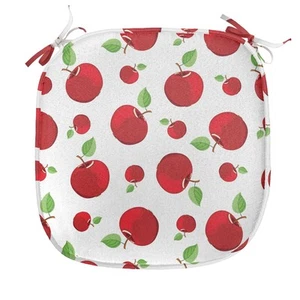 Fruits Chair Seating Cushion, Warm Colored Cartoon Style Red Apples Taste Foo... - Picture 1 of 6