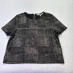 Collective Concepts Damen Silber/Gold Metallic Cropped Top - Größe M - Bild 1 von 8