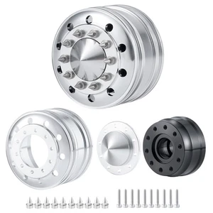 2PC CNC Front Rear Wheel Rims Hubs Bearing for 1:14 Tamiya RC Tractor Truck Car - Picture 1 of 9