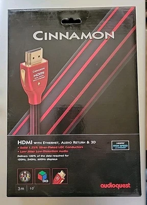 Audioquest Cinnamon 3m/10’ HDMI High Speed with Ethernet Cable Audio Return 3D  - Image 1 of 4