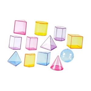 12x Geometric Shapes Blocks Pattern Blocks Multicolored Shape Sorting Teaching - Picture 1 of 7