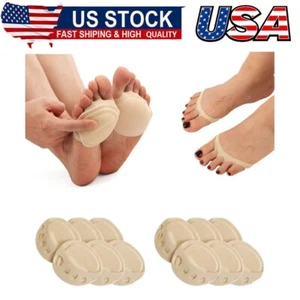 6 Pairs Women's Toe Cover with Padding Toe Topper Liner Socks Non-Skid Bottom - Picture 1 of 8