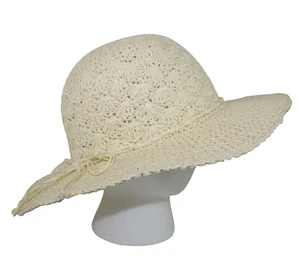 Surfware Sonnenhut mit breiter Krempe beige Raffia Stroh Einheitsgröße Sommer Strand - Bild 1 von 8