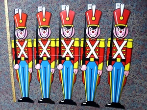 5 VINTAGE 1986 - 35" GROSSE GESTANZTE SOLDATEN JUNGEN - TOP!! - Bild 1 von 4