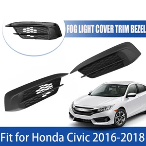 Pair Fog Light Cover Set LH & RH Side for 2016-2018 Honda Civic 11th Sedan/Coupe - Imagen 1 de 9