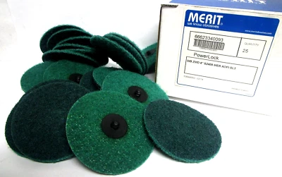 MERIT ABRASIVES 66623340093 4" FINE A/O DISC TR (TYP3) QUICK CHANGE 25PC BOX - Image 1 of 2