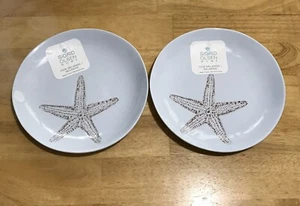 Nuevo Juego de 2 Platos Laterales Sigrid Olsen Estrella de Mar Marrón Costero MELAMINA - Imagen 1 de 5