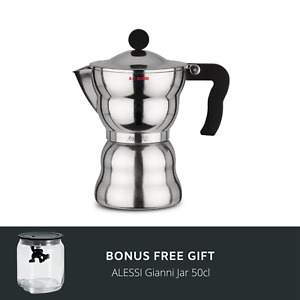 Alessi New Moka Espresso Coffee Pot 6 Cup  | PLUS BONUS FREE GIFT