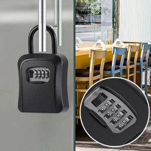 4-Digit Key Safe Combination Lock Box Wall Mount Storage Safe Security Outdoor - Picture 1 of 14