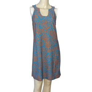 Vestido de Verano Aryeh Sin Mangas Turquesa y Naranja Floral Abstracto Talla Pequeña - Imagen 1 de 11