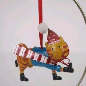 Nancy Wolff by Silvestri Orange Cat Christmas Ornament Whimsical Holiday Decor - Picture 1 of 6