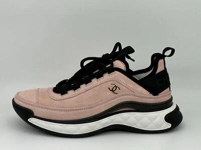 CHANEL 23K 2023 замши CC Sport шнурует вверх кроссовки пинки туфли тренажеры $1425 - Изображение 1 из 4