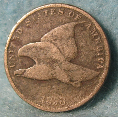 1858 SL Flying Eagle Penny Small Cent United States Coin #219 Cover