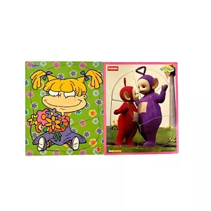 Vintage Wooden Playskool Mattel Puzzles Rugrats Angelica & Teletubbies - Picture 1 of 3