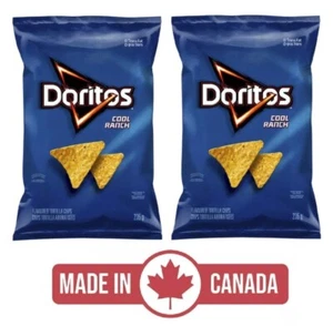 2-Pack Doritos Tortilla Chips Cool Ranch (235g) Canada Snacks Crispy Large Yum - Picture 1 of 2