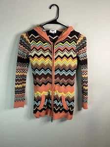 Missoni Target Girls Full Zip Hoodie Zig Zag Cardigan Sz M-B58 - Picture 1 of 7