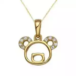 Ciondolo donna bellezza placcato oro giallo 14 kt 1 ct taglio tondo diamante creato in laboratorio - Foto 1 di 6