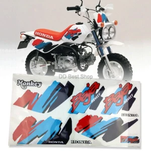 Sticker Blue Yellow Complete set Honda Monkey BAJA Z50 J L/R Pair Side Fuel Tank - Picture 1 of 7