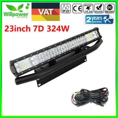 23 Inch 324W LED Work Light Bar + Front License Bracket + Wiring Kit Offroad SUV - Image 1 of 4