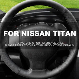 NUEVA 15" Cubierta de Volante Cuero Genuino para Nissan Titan 2004-2014 2015 - Imagen 1 de 12