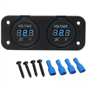 Digital LED Volt Meter Dual Battery Monitor Boat Voltage Marine Gauge DC 12V-24V - Picture 1 of 7