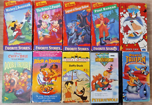 10x Kids Cartoon VHS Mickey Disney  Super Dave Chip n Dale Daffy Duck Peter Wolf