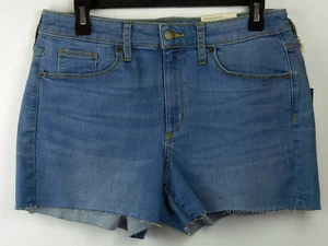 NEW NWT Universal Thread Lt. Blue Stretch Denim High-Rise Cut-Off Midi Shorts 10 - Picture 1 of 2