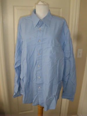 Men's Button-up Long Sleeve Dress Shirt Calvin Klein Blue 171/2-36 (SU70D) - Image 1 of 4