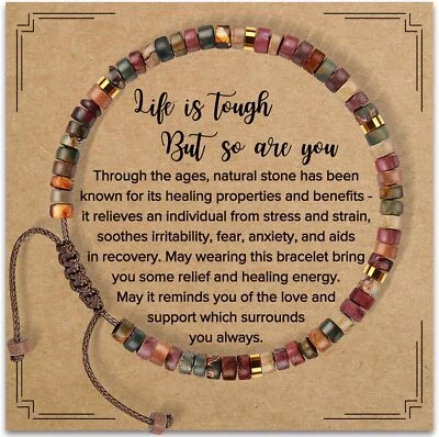 Inspirational Gifts Bracelets for Women Girls Healing Natural Stone Bracelets  - Image 1 of 4