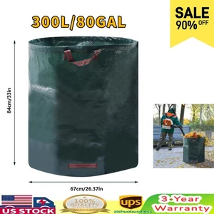 80 Gal Reusable Garden Waste Bags Yard Leaf Lawn Trash Waste Bag W/Flexible Hoop - Picture 1 of 15