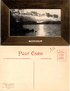 Postal escénica de las montañas Adirondack con puesta de sol del lago - Imagen 1 de 1