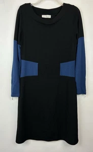 Papillonblanc Shift Dress Womens Meduim Black Blue Office Career Read - Picture 1 of 5