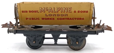 Hornby Meccano Tinplate Model Railway O Gauge Tipping Wagon McAlpine a - Image 1 of 4