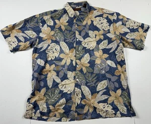 Tori Richard Blue Floral Short Sleeve Button Down Shirt XL - Picture 1 of 4