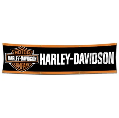 KS BALANCE Harley Davidson Motorcycle 2x8 ft Garden Flag Mount Man Cave Banner Garage Sign