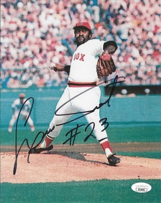 Deceased 1975 Boston Red Sox Ace Luis Tiant Autographed 8x10 W/JSA COA - Image 1 of 2