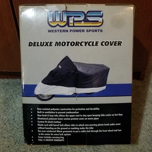 Western Power Sports Deluxe Water Resistant Motorcycle Cover Size Large Black - Picture 1 of 3