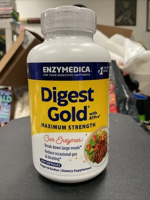 NOVO Enzymedica Digest Gold Max Strength com ATPro 240 Cápsulas, Expira em 5/2027 Digestão - Imagem 1 de 4