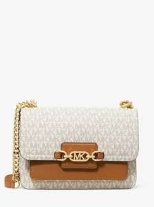 Bolso Bandolera Michael Kors Heather Logo - Extra Pequeño, Marfil/Bellota Nuevo con Etiquetas - Imagen 1 de 8