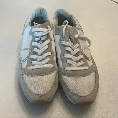 Zapatillas Philippe Modelo Cuero Blanco Talla 9 Foto 1 de 4