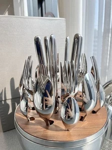 Christofle Mood 24-Piece Silver-Plated Flatware Set with Case from Japan - Picture 1 of 6