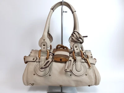 Chloe Mini Paddington Handbag White Ivory Leather with Gold Padlock Key - Image 1 of 4