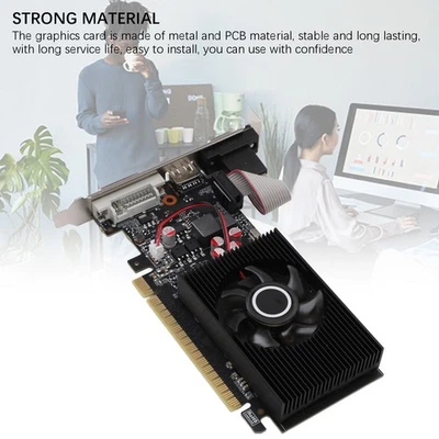 Graphics Card Discrete 4GB DDR3 Multimedia Interface VGA DVI PCI Express X8 3.0❀ - Image 1 of 4