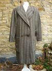 Brown and green stripe tweed vintage coat pure wool circa 1980s size UK18 44